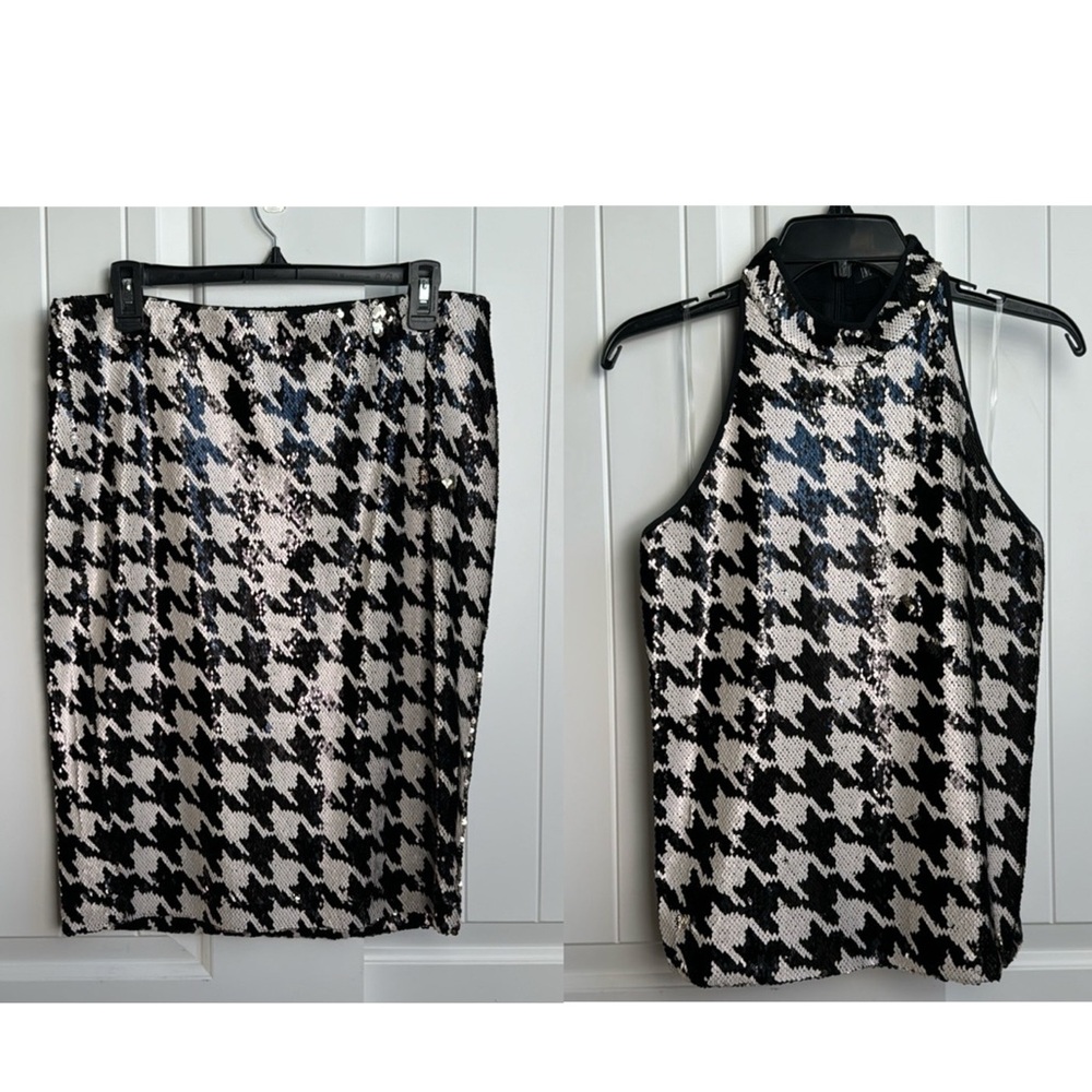 INC International Concepts Herringbone Sequin Skirt & Top Set